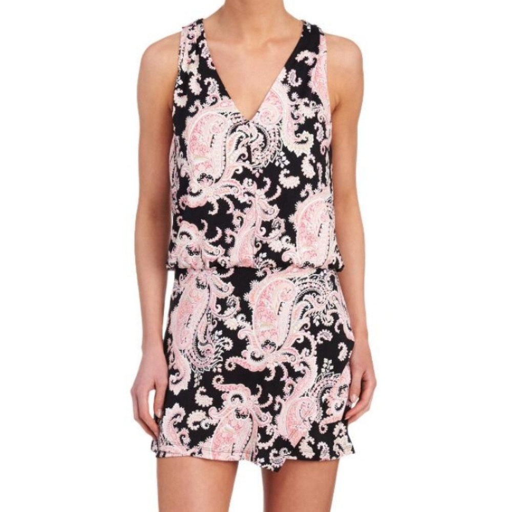 Black and pink Paisley Romper